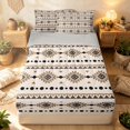 thumbnail image 1 of Erosebridal Retro Aztec Zipper Full Size Comforter Sets with Fitted Sheet and 2 Pillowcases, Bohemian Geometric Zipper Bedding Set, Cream Brown Black, Gray Reversible, 1 of 7