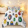 thumbnail image 1 of Erosebridal Retro Beetles Queen Comforter Set,Bug Collection Theme Comforter Sets Queen,White Yellow,Reversible,3 Pieces,1 Comforter and 2 Pillowcases, 1 of 7