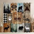 thumbnail image 1 of Erosebridal Retro Camper Kids Black Out Curtains,Happy Camping Initial Letter M Theme Curtains Pack of 2 (42x63 Each) For Boys Men, 1 of 7