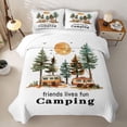 thumbnail image 1 of Erosebridal Retro Camper RV Print Quilt King,Happy Camping Theme King Coverlet Set For Camping Lover,3-Piece, 1 of 7
