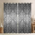 thumbnail image 1 of Erosebridal Retro Damask Curtains for Living Room, Boho Vintage Flower 30%-50% Blackout Curtains Set of 2 (38x45), Grey, Luxurious, 1 of 6