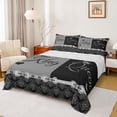 thumbnail image 1 of Erosebridal Retro Damask Flower Full Size Sheets,Silver Bowknot Queen And King Bed Sheets For Adults 4pcs, 1 of 6