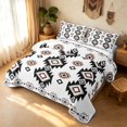 thumbnail image 1 of Erosebridal Retro Damask Quilt King, Hippie Patchwork King Coverlet Set, White Brown Black 3pcs, 1 Bedspread and 2 Pillowcases, 1 of 7