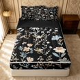 thumbnail image 1 of Erosebridal Retro Floral Zipper Twin Comforter Sets with Fitted Sheet and 2 Pillowcases, Chic Blossom Zipper Bedding Set, Black Reversible, Midnight Neutral, Black Reversible, 1 of 7