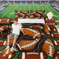 thumbnail image 1 of Erosebridal Retro Football Pattern Queen Comforter Set, Vintage Sports Bedding Comforter Set for Men and Boys, Black Reversible 3pcs, 1 Comforter and 2 Pillowcases, 1 of 6