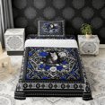 thumbnail image 1 of Erosebridal Retro Fox Twin Sheet Sets, Bohemian Aztec Mandala Bedding, Black Gray Blue, 3-Piece 1 Flat Sheet, 1 Fitted Sheet and 1 Pillowcase, 1 of 5