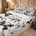 thumbnail image 1 of Erosebridal Retro Leopard Bow Zipper Queen Comforter Set with Fitted Sheet and 2 Pillowcases for Women Girls, Brown Cheetah Animal Print Ribbon Zipper Bedding Set, Reversible, 4 Pieces, 1 of 7