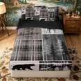 thumbnail image 1 of Erosebridal Retro Lodge Pattern Zipper Queen Comforter Set with Fitted Sheet and 2 Pillowcases,Rustic Wildlife Silhouette Zipper Bedding Set,Taupe Black Brown,Black Reversible, 1 of 6