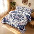thumbnail image 1 of Erosebridal Retro Mandala Quilt Full, Baroque Damask Full Bedspread Sets, White Navy Pink 3 Pieces, 1 Coverlet and 2 Pillowcases, 1 of 7