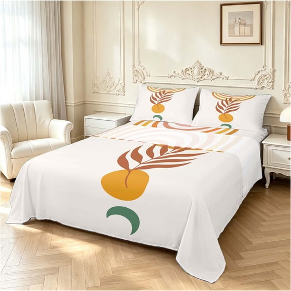 Erosebridal Retro Moon King Sheets,Botanical Moon Arch Bedding,4pcs,1 ...