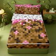 thumbnail image 1 of Erosebridal Retro Pixel Geometric Zipper Full Size Comforter Sets with Fitted Sheet and 2 Pillowcases,Video Gaming Pattern Zipper Bedding Set For Boys,Gamepad Reversible,4pcs, 1 of 7