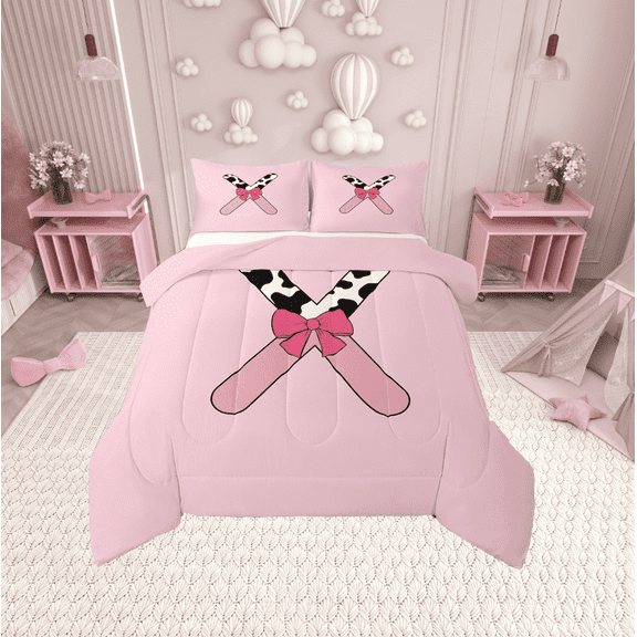 Erosebridal Personalized Alphabet X Bedding Twin Comforter Set,Kawaii Initial Down Comforter,Lightweight Reversible Bedding Sets Twin with Comforter,Teenager Bedroom Decor,3pcs