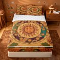 thumbnail image 1 of Erosebridal Retro Sun Mandala Zipper Full Size Comforter Sets with Fitted Sheet and 2 Pillowcases,Floral Zipper Bedding Set For Adults,Reversible,4pcs, 1 of 7
