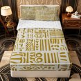 thumbnail image 1 of Erosebridal Retro Tribal Pattern Zipper Full Size Comforter Sets with Fitted Sheet and 2 Pillowcases,Abstract Mark Print Zipper Bedding Set,Green Yellow,Reversible, 1 of 6