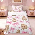 thumbnail image 1 of Erosebridal Ribbon Capybara Kid Twin Sheet Sets, Princess Bow Bedding, 3 Pieces, 1 of 5
