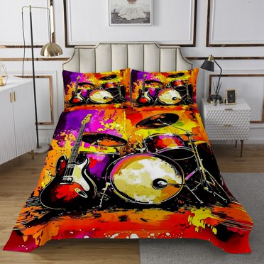 Erosebridal Rock Music Bed Sheets Set Electric