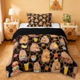 thumbnail image 1 of Erosebridal Rodent Animal Capybara Twin Comforter Sets,Brown Cheetah Pattern Bedding Set For Girls Kids ,Reversible Black 2pcs, 1 of 7