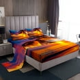 thumbnail image 1 of Erosebridal Romantic Beach Sunset Bed Sheets Twin , Coastal Palm Tree Bedding Sets Twin Size, Ocean Room Decorative 3pcs, 1 of 7
