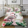 thumbnail image 1 of Erosebridal Romantic Flamingo Bedspread Sets King Size, Cartoon Animal Bed Quilt, Flower Palm Decor 3pcs, 1 of 5