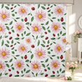 thumbnail image 1 of Erosebridal Romantic Flower Shower Curtain 72Wx72L,Watercolor Bug Ladybug Bathroom Curtain,White Pink, 1 of 5