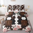 thumbnail image 1 of Erosebridal Romantic Rose Bedding Twin Size, Cow Print Bedding Sets Twin Size, Rustic Wildlife Decor, 7pcs, 1 of 5