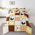 thumbnail image 1 of Erosebridal Rooster Patchwork Bedding Sets King with Comforter , Farm Animal Plaid Duvet Insert, Reversible 3pcs, 1 of 7