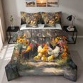 thumbnail image 1 of Erosebridal Rooster Queen Bedding, Sunflowers Bedding Comforter Set Queen, Gray Reversible 7pcs, 1 of 6