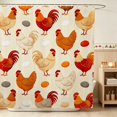 thumbnail image 1 of Erosebridal Rooster Shower Curtain 72Wx72L for Boys Girls, Farm Eggs Waterproof Bathroom Curtain, 1 of 5