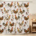 thumbnail image 1 of Erosebridal Rooster Shower Curtain 72Wx78L for Girls, Wildflower Garden Waterproof Bath Curtain, 1 of 5