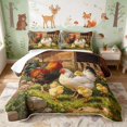 thumbnail image 1 of Erosebridal Rooster Twin Quilt Set for Boys Girls, Farmhouse Garden Twin Coverlet Set, 2pcs 1 Bedspread and 1 Pillowcase, 1 of 7