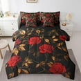 thumbnail image 1 of Erosebridal Rose 7 Piece Bedding Set Full Size Red Floral Comforter Set with Sheets Adult Valentine Romantic Bed in a Bag Blossom Floral Bed Set, 1 of 5