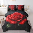 thumbnail image 1 of Erosebridal Rose 7 Piece Bedding Set Twin Size Red Flower Comforter Set with Sheets Adult Valentine Romantic Floral Bed in a Bag Red Rose Bed Set, 1 of 5