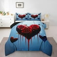 thumbnail image 1 of Erosebridal Rose Comforter Set King Size Flower Floral Bedding Set Romantic Comforter Adult Duvet Set,1 Comforter+ 2 Pillow Shams, 1 of 6