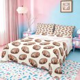 thumbnail image 1 of Erosebridal Rugby Ball Games Bed Sheets For Girls,Brown Chic Bowtie Kids King Sheets 4-Piece, 1 of 6