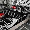 thumbnail image 1 of Erosebridal Rugby Football Player Zipper Twin Comforter Sets with Fitted Sheet and 2 Pillowcases for Boys Men, Sport Helmet Print Zipper Bedding Set, Black Reversible, 4 Pieces, 1 of 7
