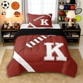 thumbnail image 1 of Erosebridal Rugby Gamer K Personalized Initial Twin Comforter Sets 3-Piece for Boys Girls,Sport Theme Football Bedding Set for Teens,Black Reversible,Microfiber Bedroom Decor, 1 of 6