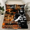 thumbnail image 1 of Erosebridal Rugby Lover Fitted Sheet Twin, Soccer Player Bedding Set Twin Size, Honeycomb Gemoetric Decor（No Top Sheet）, 1 of 6