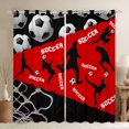 thumbnail image 1 of Erosebridal Rugby Print Curtains Pack of 2 (38x45), American Football 30%-50% Black Out Curtains, Soccer Decor, 1 of 6