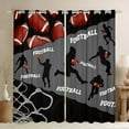 thumbnail image 1 of Erosebridal Rugby Print Curtains for Living Room, American Football 30%-50% Blackout Curtains Set of 2 (38x54), Soccer Decor, 1 of 6