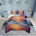 thumbnail image 1 of Erosebridal Ocean Beach Bedding Twin Comforter Set,Pink Flower Down Comforter,Summer Holiday Decor,Reversible,Lightweight,2-Piece, 1 of 8