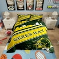 thumbnail image 1 of Erosebridal Rugby Sports Bedding Set Queen Size Green Bay Comforter Set American Football Gifts for Football Fans Women Men Football City Comforter Yellow Room Decor, 1 of 7