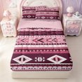 thumbnail image 1 of Erosebridal Rustic Aztec Theme Zipper Full Size Comforter Sets with Fitted Sheet and 2 Pillowcases,Tribal Geometric Pattern Zipper Bedding Set For Boys,Pink Reversible,4 Pieces, 1 of 7