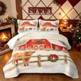 thumbnail image 1 of Erosebridal Rustic Barn Bed Spread Queen, Cow Winter Queen Coverlet Set, White Peach, 3-Piece, 1 Quilt and 2 Pillowcases, 1 of 7