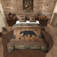 thumbnail image 1 of Erosebridal Rustic Bear Comforter Set 7 Pieces, Animals Hunt Bed Set Adults,1 Flat Sheet,2 Pillowcases,2 Throw Pillow Cover, 1 of 5
