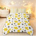 thumbnail image 1 of Erosebridal Rustic Bug Bee Queen Comforter Set,Nature Wildlife Theme Comforter Sets Queen,White Yellow,Light Gray Reversible,3pcs,1 Comforter and 2 Pillowcases, 1 of 7