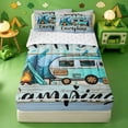 thumbnail image 1 of Erosebridal Rustic Camping Pattern Zipper Twin Comforter Sets with Fitted Sheet and 2 Pillowcases,Adventure Camper Tent Zipper Bedding Set For Boys,Reversible,4-Piece, 1 of 7