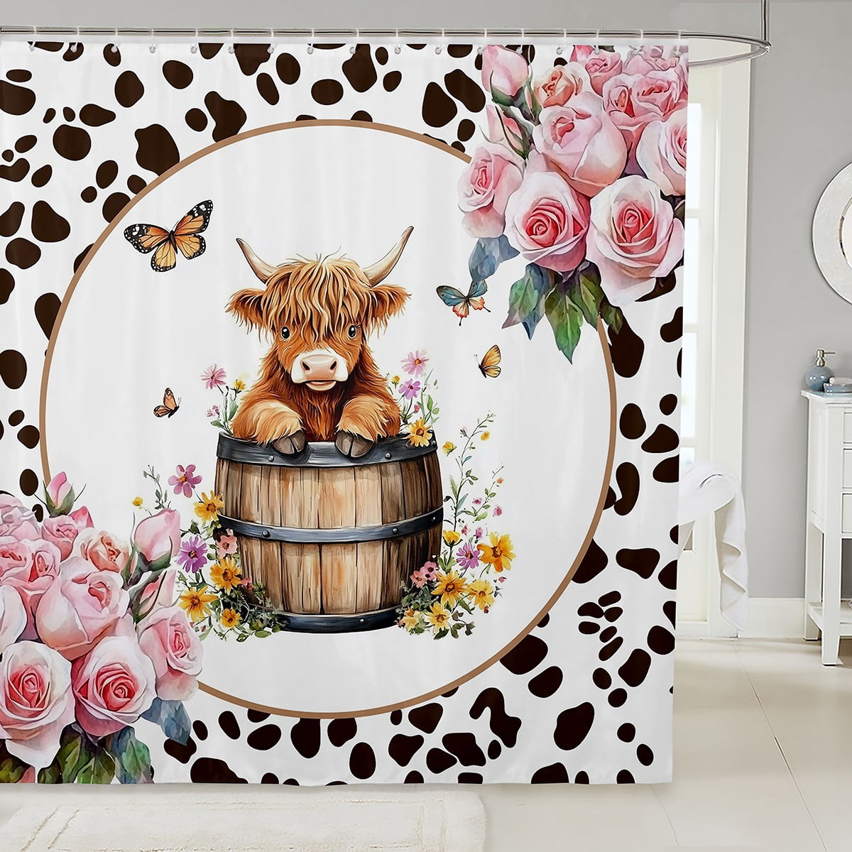 Erosebridal Dream Catcher Bathroom Curtain – Floral Cherry Blossom Bohemian Shower Curtain For Girls & Women