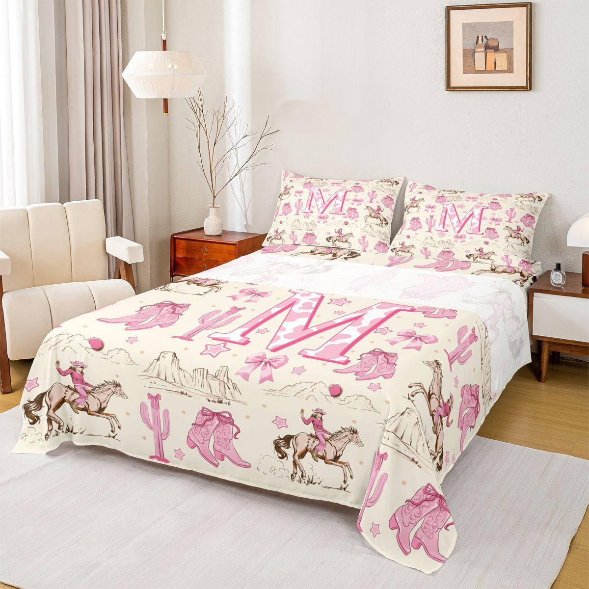Erosebridal Rustic Cowgirl Full Size Sheets for Girls, Personalized ...