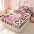 thumbnail image 1 of Erosebridal Rustic Cowgirl Zipper Queen Comforter Set with Fitted Sheet and 2 Pillowcases, Western Farmhouse Zipper Queen Comforter Set with Fitted Sheet and 2 Pillowcases, Pink Reversible, 1 of 7