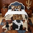 thumbnail image 1 of Erosebridal Rustic Cowhide Print Twin Comforter Sets,Western Cowboy Texas Stars Bedding Set For Men Adults,Reversible,2pcs, 1 of 7